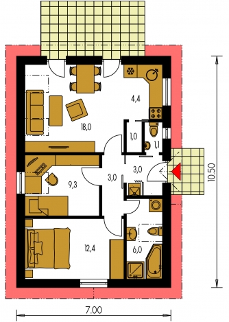 Floor plan of ground floor - BUNGALOW 14